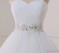 nové bílé svatební šaty vel. s-l - 4