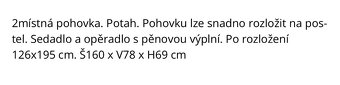 Rozkládací dvoumístná pohovka. - 4