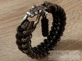 Paracord náramek (20 cm) gold - blue - black - 4