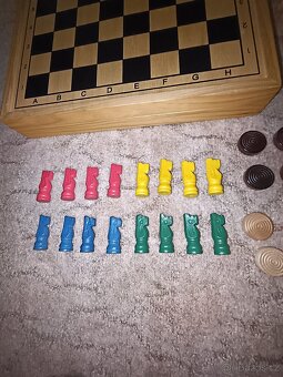 Dřevěná sada her – Backgammon & Mlýn + návody+šachy - 4