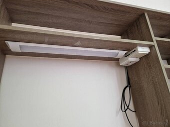 Psací stůl 160 cm s policemi, zásuvkou a světlem - 4