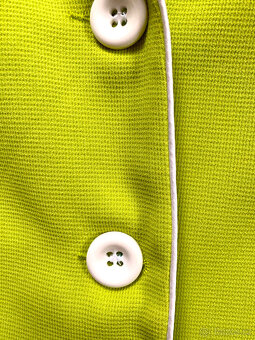 Pistáciové krátké sako s bílými lemy (vel. 42) - 4