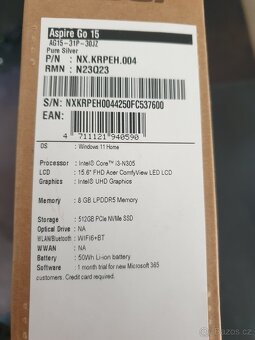 notebook Acer Go 15, AG15-31P-30JZ - 4