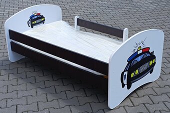 Dětská postel s matrací 180x90cm POLICIE - 4