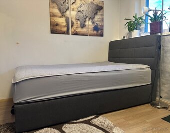 Boxspring postel 120x200 šedá antracit - 4