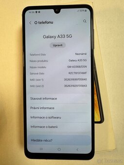 Samsung Galaxy A33 5G 128gb Ram 6gb s kabelem Cena 3699kč - 4