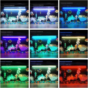 Akvarijní LED RGB osvětlení s dálkovým ovládáním, délka 28cm - 4
