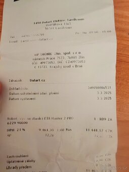 Prodám zánovní robotický vysavač ETA - 4