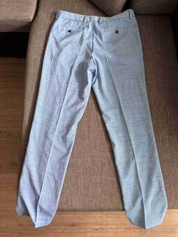 Pánské kalhoty společenské světle modré - 4