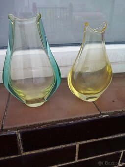 Váza broušené sklo, hutní sklo - 4