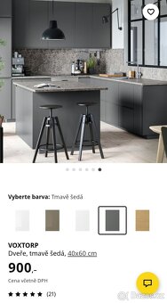 Ikea Voxtorp šedý dvířka 60x80 a 60x40 - 4