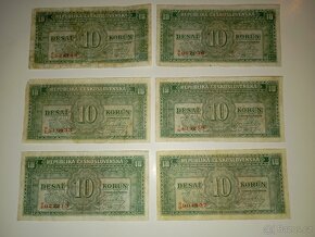 BANKOVKY 10 KČS, 1945, VŠECHNY NEPERFOROVANÉ - 4