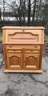 Masivní dubová komoda - psací stůl - 4