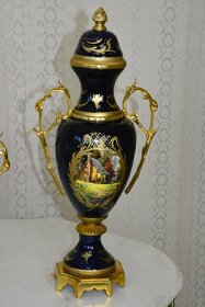 Zámecká sada - vázy a mísa - porcelán + bronz - 4