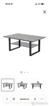 Konferenční stolek ARNE - šedá/černá - 4