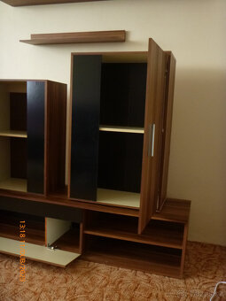Barato Obývací stěna, Švestka wallis / černý lesk - 4