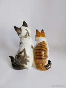 Velká porcelánová figura dvou koček Hutschenreuhter -Německo - 4