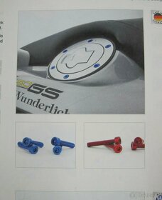 Wunderlich sada šroubů víčka plnicího hrdla - červené - 4