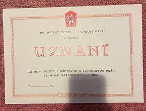 Diplom, plakát - KSČ, ROH - nevyplněné, prázdné - 4