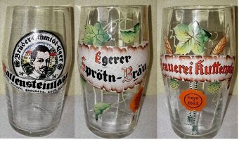 Pivní sklo, půllitry, třetinky, pivovarské cedule. - 4