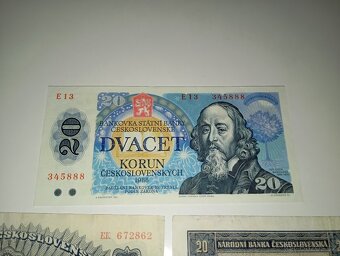 BANKOVKY 20 KČS 1927-1988, 3 RŮZNÉ EMISE, PĚKNÉ STAVY - 4