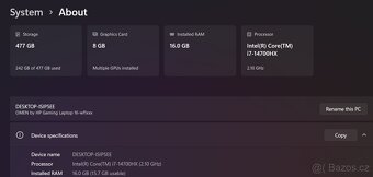 HP OMEN 16-wf1075ng – herní notebook, RTX 4070, i7-14700HX - 4