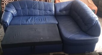 Kožená rohová sedačka s křeslem - 4