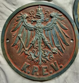Bron znak, cedule Pruské železnice / dráhy K.P.E.V. - 4