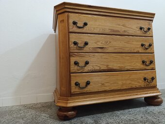 Rustikální šuplíková komoda, nábytek z masívu, - 4