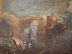 Starožitný obraz zajímavé - pláto olej - 4