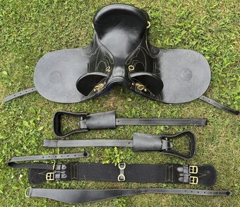 Australské sedlo bez hrušky černé krátké - 4