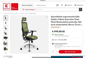 Prodám ergonomickou herní/kancelářskou židli Diablo V-Basic. - 4