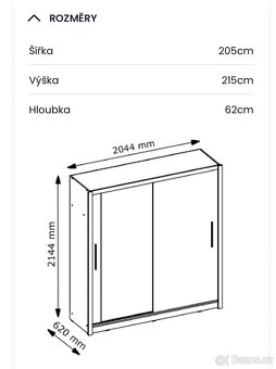 Skříň s posuvnými dveřmi a zrcadlem - 4