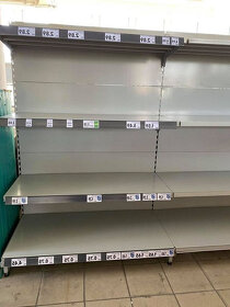 Použité kovové obchodní jednostranné regály AKCE - 4