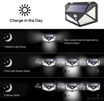 Led solární světlo ,osvětlení 100LED - 4