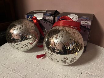 Vánoční koule sklo Tchibo nové 13 cm 2 X - 4