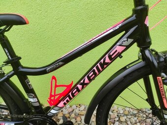 Značkové dětské kolo MAXBIKE 24" (černá/růžová) - 4