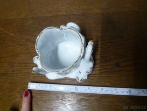 Porcelánová labuť miska váza s labutěmi - 4