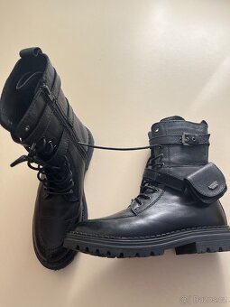 Prodám dámské vysoké, šněrovací, kožené boty vel. 38 - 4