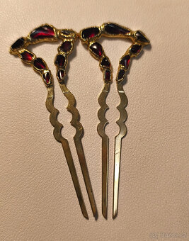 Jehlice do vlasů s granáty. - 4