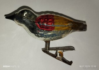 Vánoční ozdoba Skleněný pták 3ks - 4