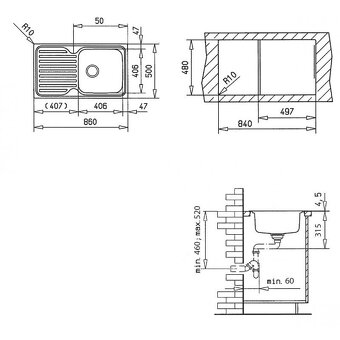 Dřez nerezový Teka Classic 1b 1d - 4