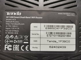 (PRODÁNO) Tenda AC6 AC1200 Smart Dual-Band WiFi 2,4GHz/5GHz - 4