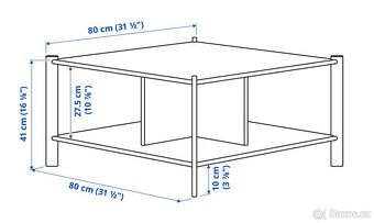 Konferenční stolek JÄTTESTA (Ikea), černá, 80x80 cm - 4