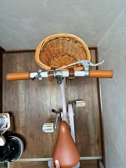 Růžové kolo Banwood bike s přídavnými kolečky - 4