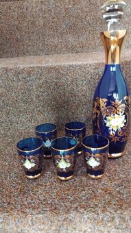 Krásná karafa modré sklo - 4