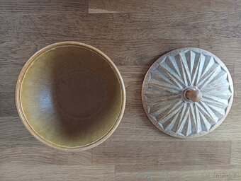 VELKÁ DESIGNOVÁ VINTAGE KUBISTICKÁ BAKELITOVÁ DÓZA - 4