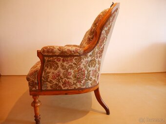 Historická elegantní pohovka/sofa, 19./20.stol.,masiv, řezby - 4