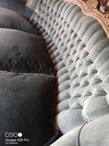 Nádherný stylový dřevěný gauč pohovka sofa sedačka - 4