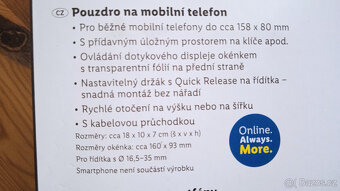 Kapsa na mobil s úložným prostorem na řídítka kola/koloběžky - 4